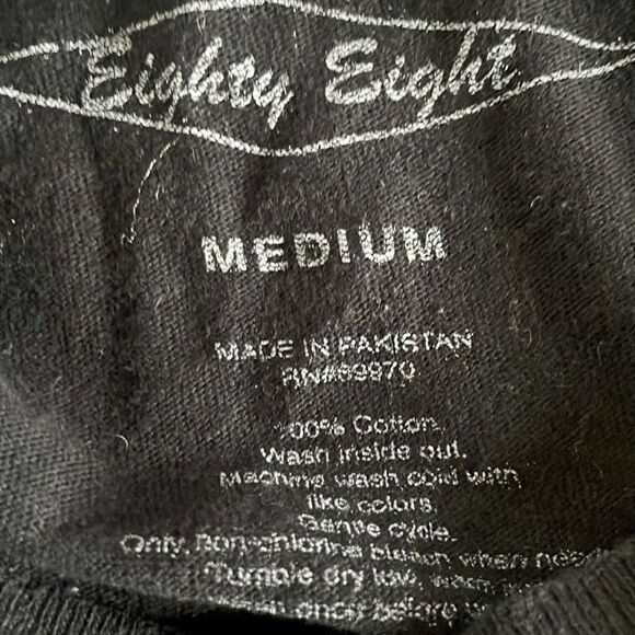 Eighty Eight Long Sleeve shirt printed rose size medium lack unisex m trendy - Picture 9 of 11